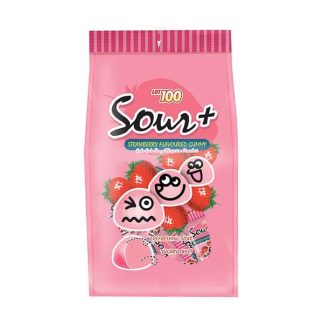 Lot 100 Sour + Strawberry Flavoured Gummy 100G